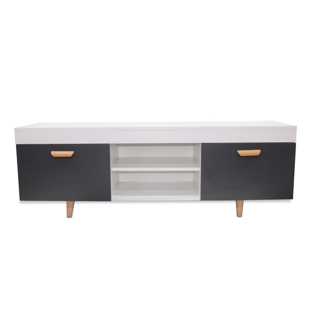 Meuble Tv Bois Mdf Noir Et Blanc