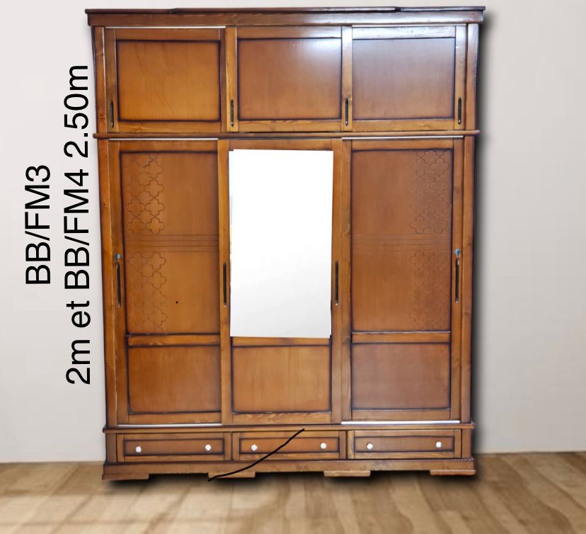 ARMOIRE 3*3  PORTE BOIS ROUGE  2,5 M