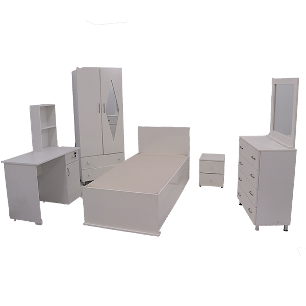 Chambre Enfant  Bois  Mdf 2 Portes  Blanc 5 Piece